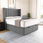 Sofia Ottoman Divan Bed - Silver Chenille