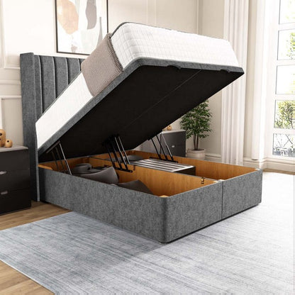 Sofia Ottoman Divan Bed - Silver Chenille