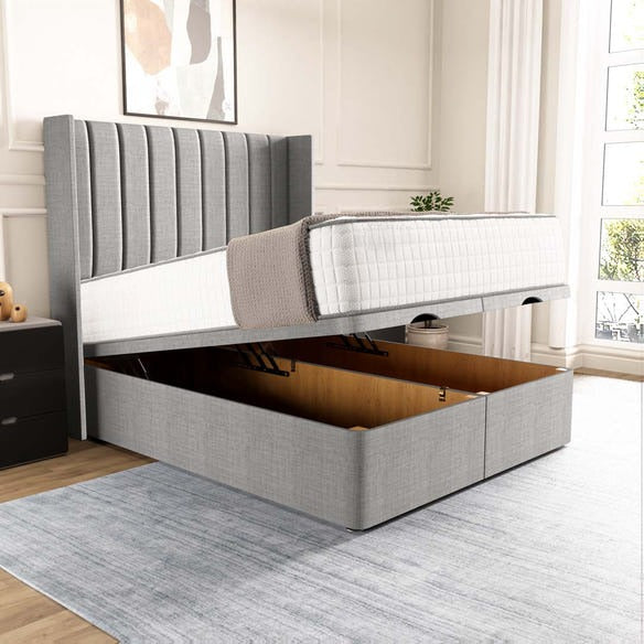 Sofia Ottoman Divan Bed - Silver Linoso