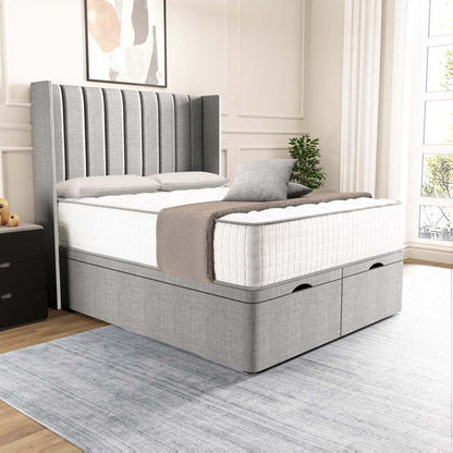 Sofia Ottoman Divan Bed - Silver Linoso