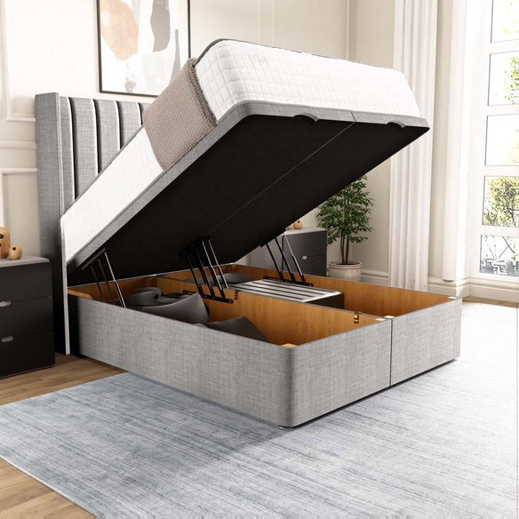 Sofia Ottoman Divan Bed - Silver Linoso
