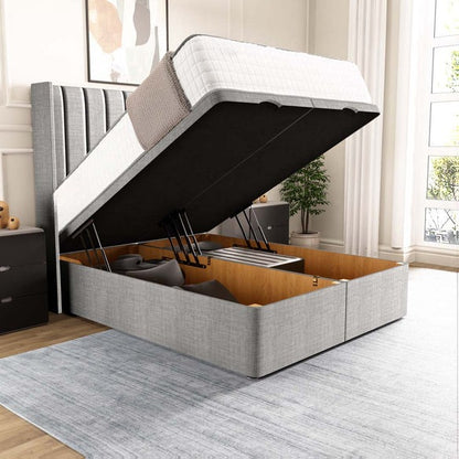 Sofia Ottoman Divan Bed - Silver Linoso