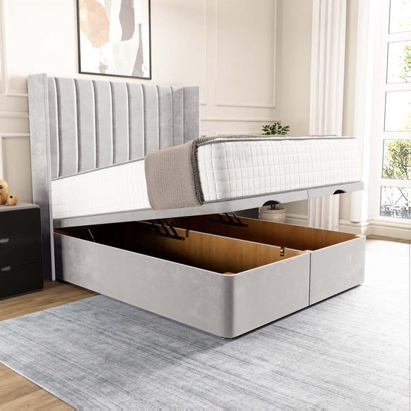 Sofia Ottoman Divan Bed - Silver Plush Velvet