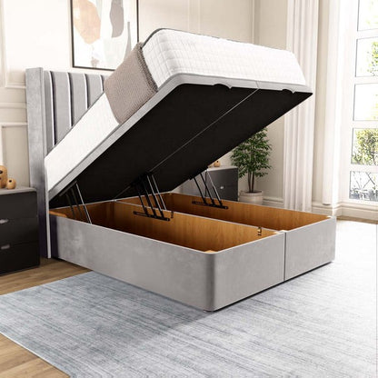 Sofia Ottoman Divan Bed - Silver Plush Velvet