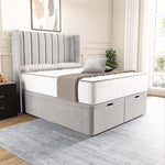 Sofia Ottoman Divan Bed - Silver Plush Velvet