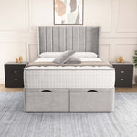 Sofia Ottoman Divan Bed - Silver Plush Velvet