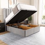 Sofia Ottoman Divan Bed - Silver Plush Velvet