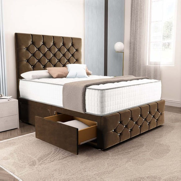 Suva Divan Bed - Mocca Plush Velvet
