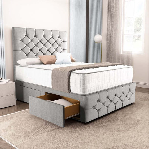 Suva Divan Bed - Silver Linoso