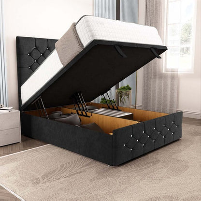 Suva Ottoman Divan Bed - Black Naples