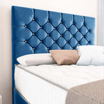 Suva Ottoman Divan Bed - Blue Plush Velvet