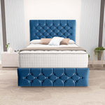 Suva Ottoman Divan Bed - Blue Plush Velvet