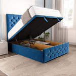 Suva Ottoman Divan Bed - Blue Plush Velvet