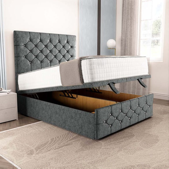 Suva Ottoman Divan Bed - Charcoal Chenille