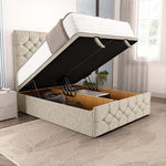 Suva Ottoman Divan Bed - Cream Chenille
