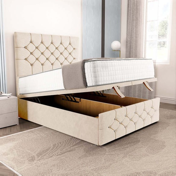 Suva Ottoman Divan Bed - Cream Naples