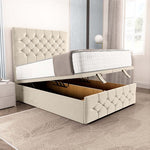 Suva Ottoman Divan Bed - Cream Plush Velvet
