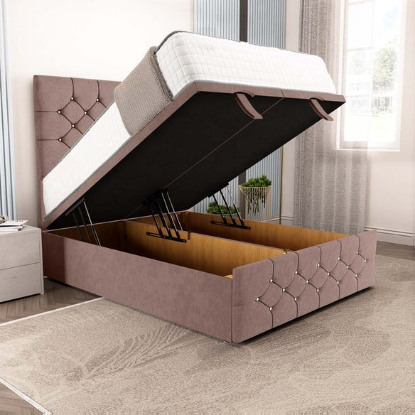 Suva Ottoman Divan Bed - Mauve Naples