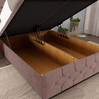 Suva Ottoman Divan Bed - Mauve Naples