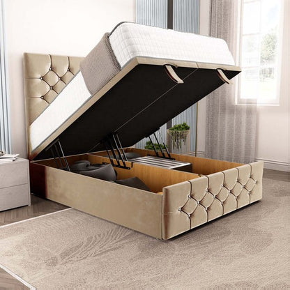 Suva Ottoman Divan Bed - Mink Plush Velvet