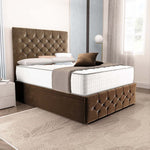 Suva Ottoman Divan Bed - Mocca Plush Velvet