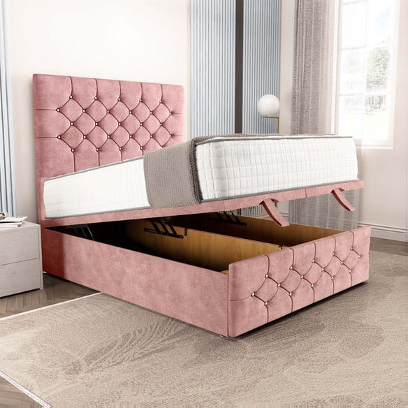 Suva Ottoman Divan Bed - Pink Coniston