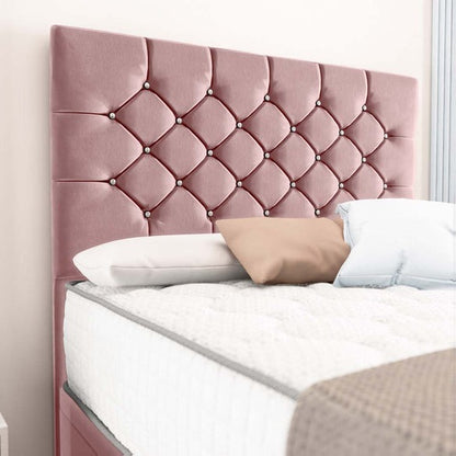Suva Ottoman Divan Bed - Pink Plush Velvet