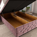 Suva Ottoman Divan Bed - Pink Plush Velvet