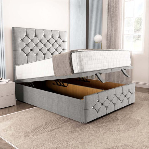Suva Ottoman Divan Bed - Silver Linoso