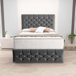 Suva Ottoman Divan Bed - Steel Plush Velvet