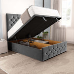 Suva Ottoman Divan Bed - Steel Plush Velvet