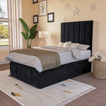 Sydney Kids Ottoman Divan Bed - Black Plush Velvet