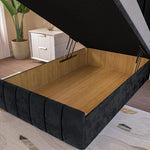 Sydney Kids Ottoman Divan Bed - Black Plush Velvet