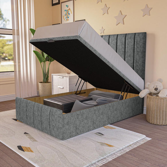Sydney Kids Ottoman Divan Bed - Charcoal Chenille