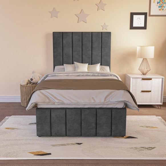 Sydney Kids Ottoman Divan Bed - Charcoal Coniston