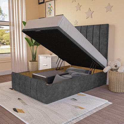 Sydney Kids Ottoman Divan Bed - Charcoal Coniston