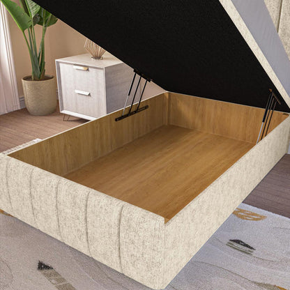 Sydney Kids Ottoman Divan Bed - Cream Chenille