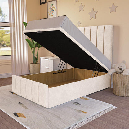 Sydney Kids Ottoman Divan Bed - Cream Naples