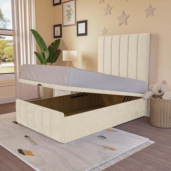 Sydney Kids Ottoman Divan Bed - Cream Plush Velvet