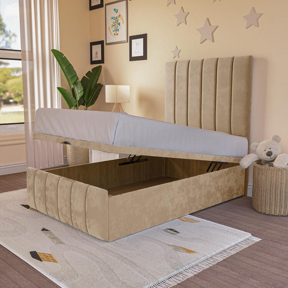 Sydney Kids Ottoman Divan Bed - Mink Plush Velvet
