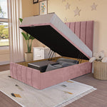 Sydney Kids Ottoman Divan Bed - Pink Plush Velvet
