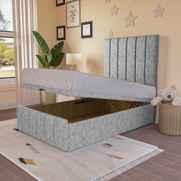 Sydney Kids Ottoman Divan Bed - Silver Chenille