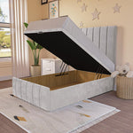Sydney Kids Ottoman Divan Bed - Silver Plush Velvet