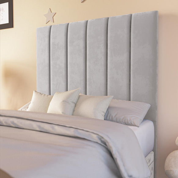 Sydney Kids Ottoman Divan Bed - Silver Plush Velvet