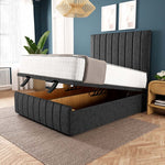 Sydney Ottoman Divan Bed - Black Chenille