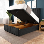 Sydney Ottoman Divan Bed - Black Chenille