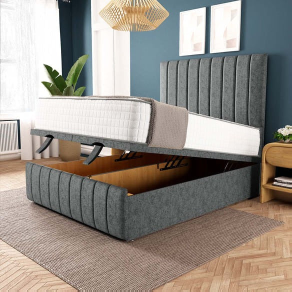 Sydney Ottoman Divan Bed - Charcoal Chenille