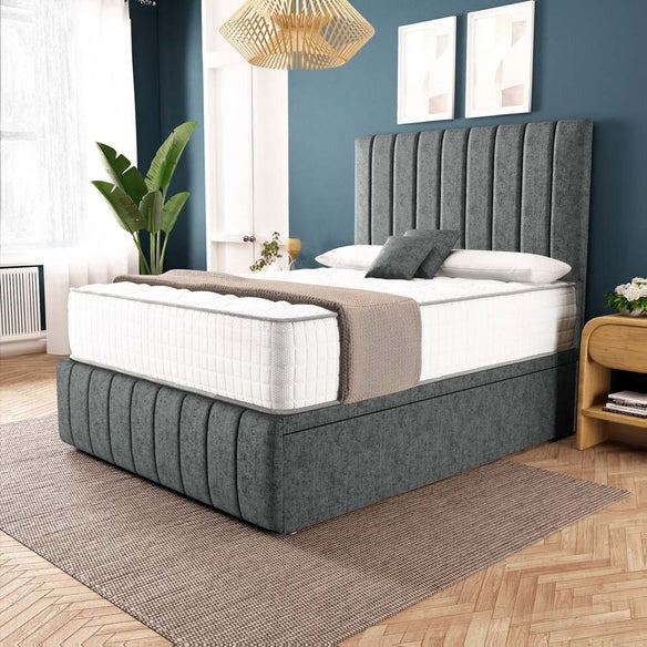 Sydney Ottoman Divan Bed - Charcoal Chenille