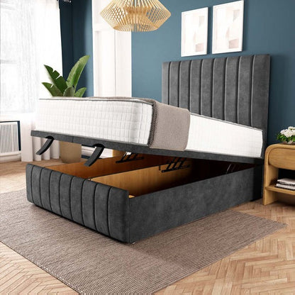 Sydney Ottoman Divan Bed - Charcoal Coniston