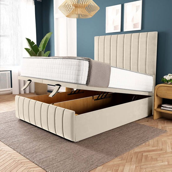 Sydney Ottoman Divan Bed - Cream Plush Velvet